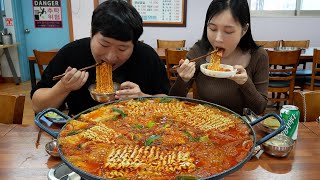 Budae-jjigae, Sausage stew with GF in Uijeongbu - Mukbang eating show