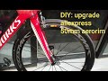 DIY upgrade: Aliexpress 50mm carbon aero rim swap, schwalbe tubeless tires, game on!!