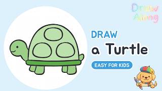 How to Draw a Cute Turtle – Easy Step by Step for Kids | Draw Along #20