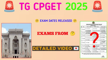 #CPGET : Exam Schedule & Dates released🖐️ Check your exam date#CPGET2025examdates #Osmaniauniversity
