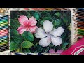 วาดดอกชบาด้วย สีไม้มาสเตอร์อาร์ต Drawing Hibiscus Flower🌺 | Fame Art