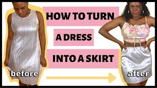 Super Quick DIY: Turning A Dress Into A Skirt || ShaniaDIY