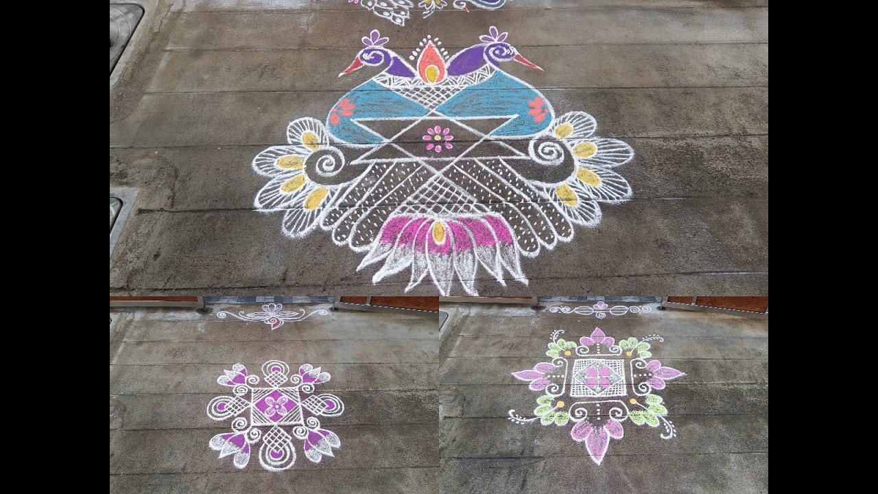 Panguni Madham Special Kolam | Easy Flower Kolam | Peacock Kolam | S3-138