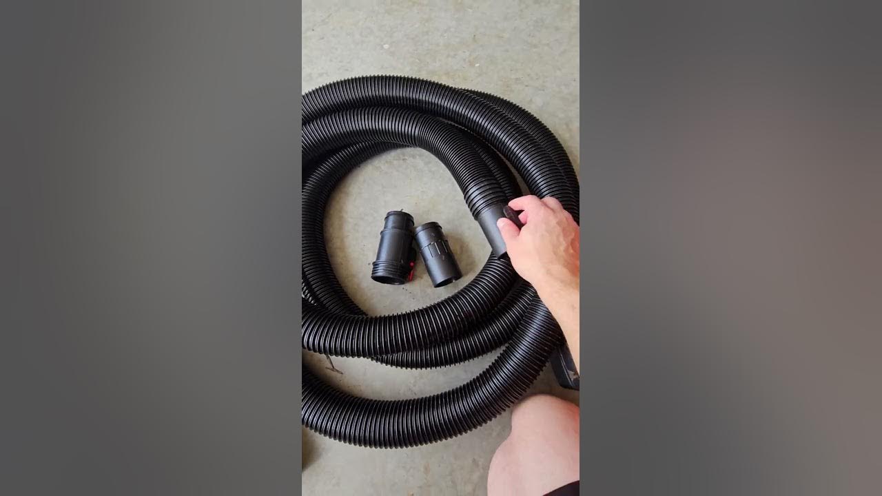 Versatile 20-ft hose for wet/dry shop vac with three adapters 