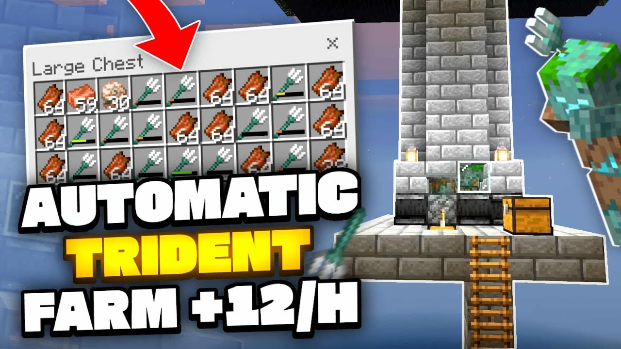 Trident Farm Java Easy Minecraft SIMPLE TRIDENT Farm for Bedrock 1.21+ (Tutorial) - YouTube