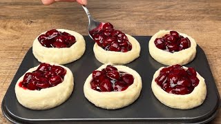 : Wenn Sie Bl"atterteig und Kirschen haben,bereiten Sie dieses zauberhafte Dessert f"ur Ihre Liebste zu!