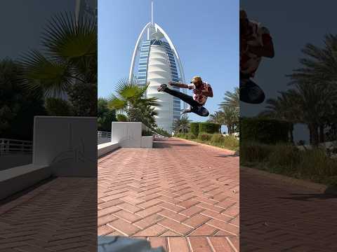 Different Way Flying kick in front of Burj Al Arab 7Star Luxury Expensive & world best hotel Dubai