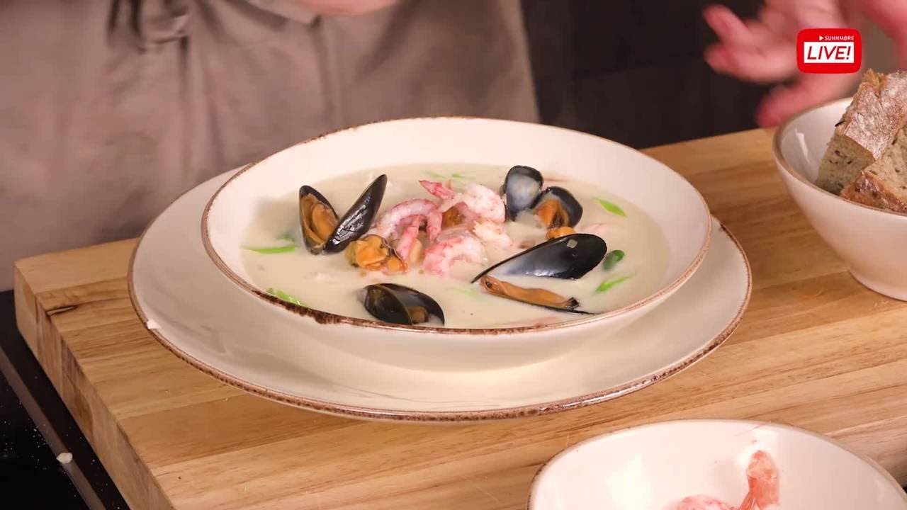 På Kjøkkenet - Fiskesuppe blåskjell, fisk og grønnsaker