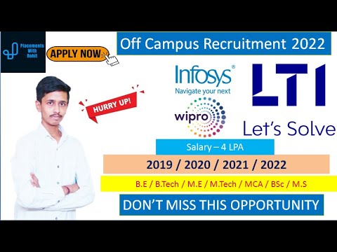 Infosys Mass Hiring 2022 | Wipro Recruitment 2022 | LTI Hiring for freshers | Infosys Recruitment