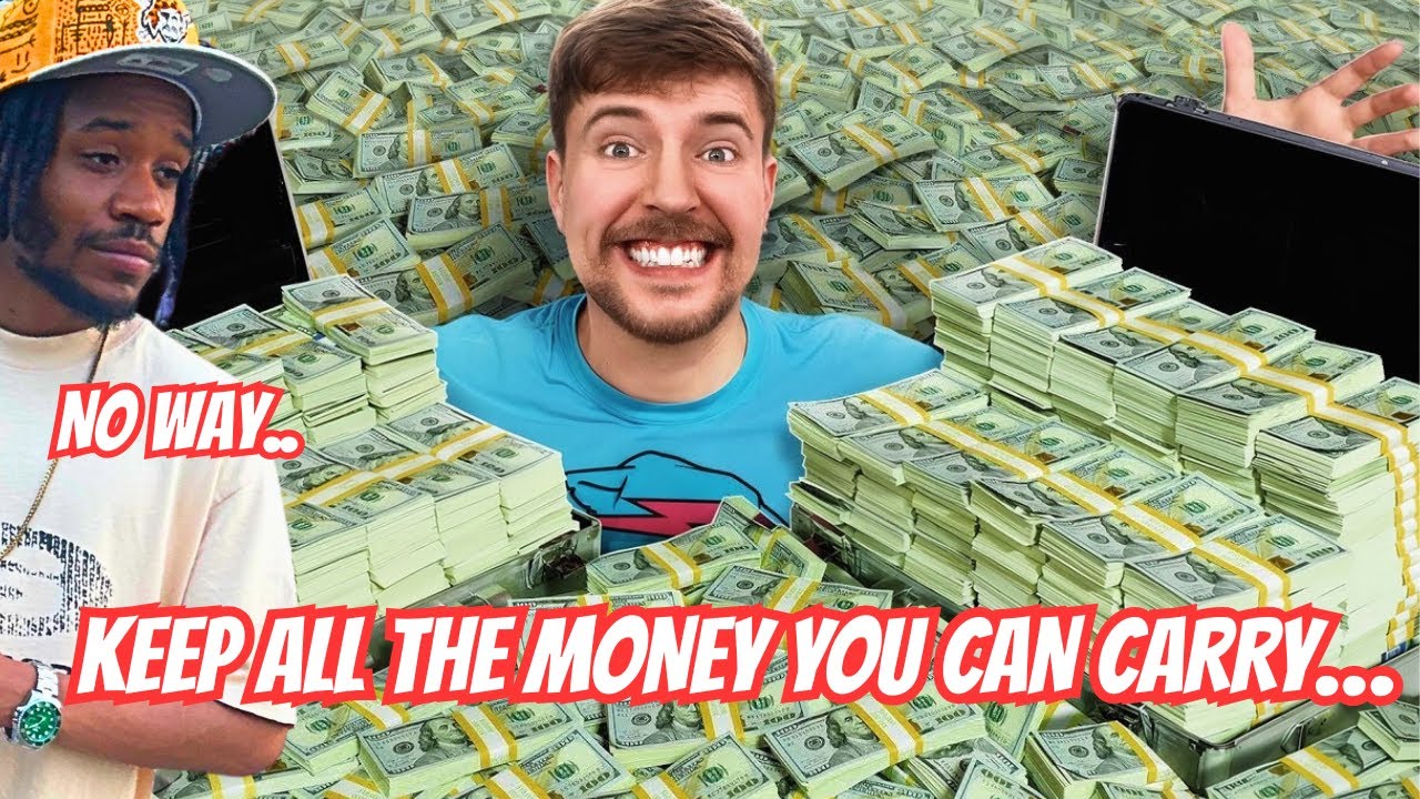 Mr. Beast craziest challenge yet: If You Can Carry $1,000,000 You Keep ...