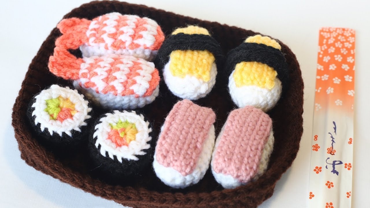 Crochet a Colorful Sushi Set For Play Or Display … Yum!