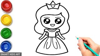 How To Draw Princess | How To Draw A Girl | Princess | Smart Kids Art