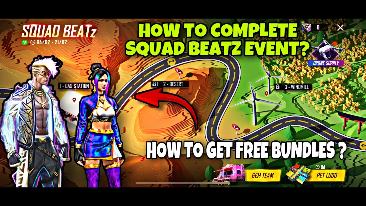 HOW TO COMPLETE SQUAD BEATz EVENT ? || HOW TO GET FREE BUNDLES IN SQAUD BEATz EVENT ? || FREE FIRE