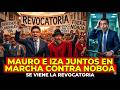 Mauro e Iza juntos en Marcha contra Noboa