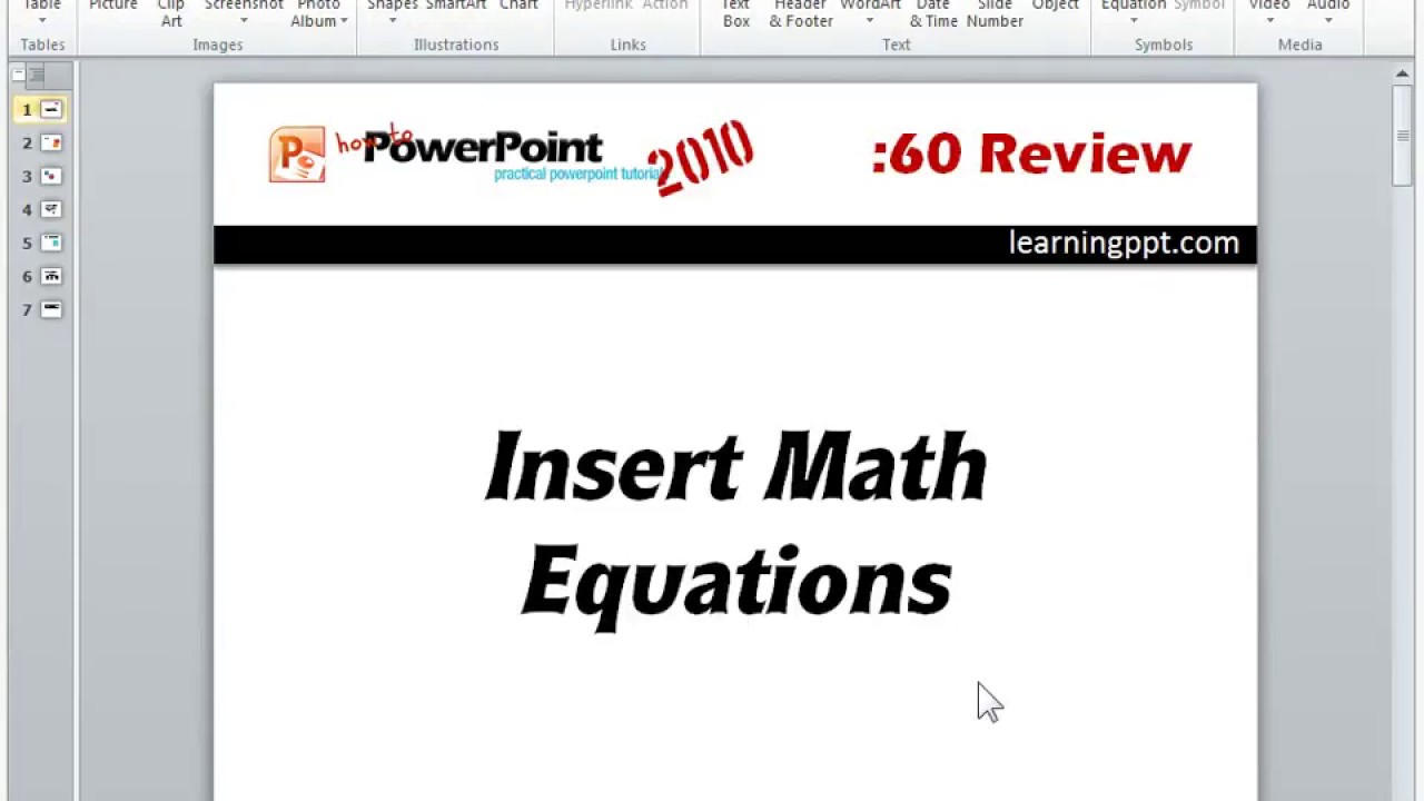 mathcal in powerpoint equation editor