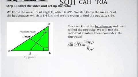 Using Trigonometry to Find Sides Lengths Video 5