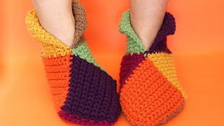 HARLEQUIN CROCHET SLIPPERS – FREE CROCHET PATTERN // Free Crochet Feet Warmer Pattern #shorts