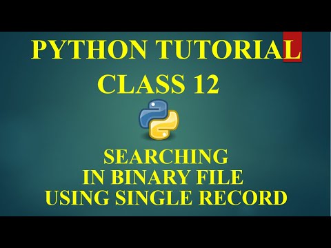 CS WITH NS || SEARCHING IN BINARY FILE USING A SINGLE RECORD ...