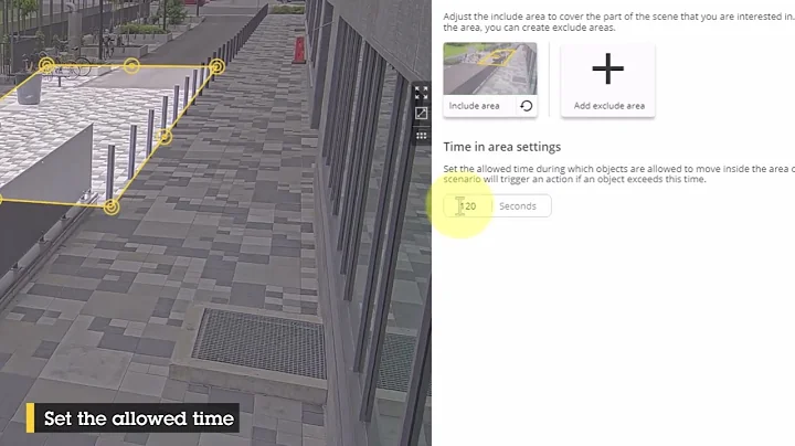 How to create a time in area scenario in AXIS Object Analytics