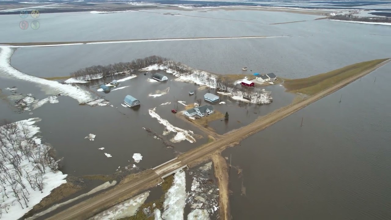 Massive Overland Flooding In Cass County, North Dakota