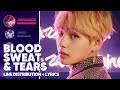 BTS - Blood Sweat & Tears (Line Distribution + Lyrics Color Coded) PATREON REQUESTED