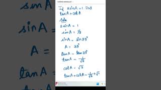 Trigonometric Ratios in Problem Solving "TRICK" #cbseclass10 #shorts