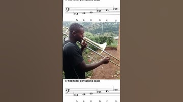 G-flat minor pentatonic scale with notes for trombone #100shorts2024 #moviescores