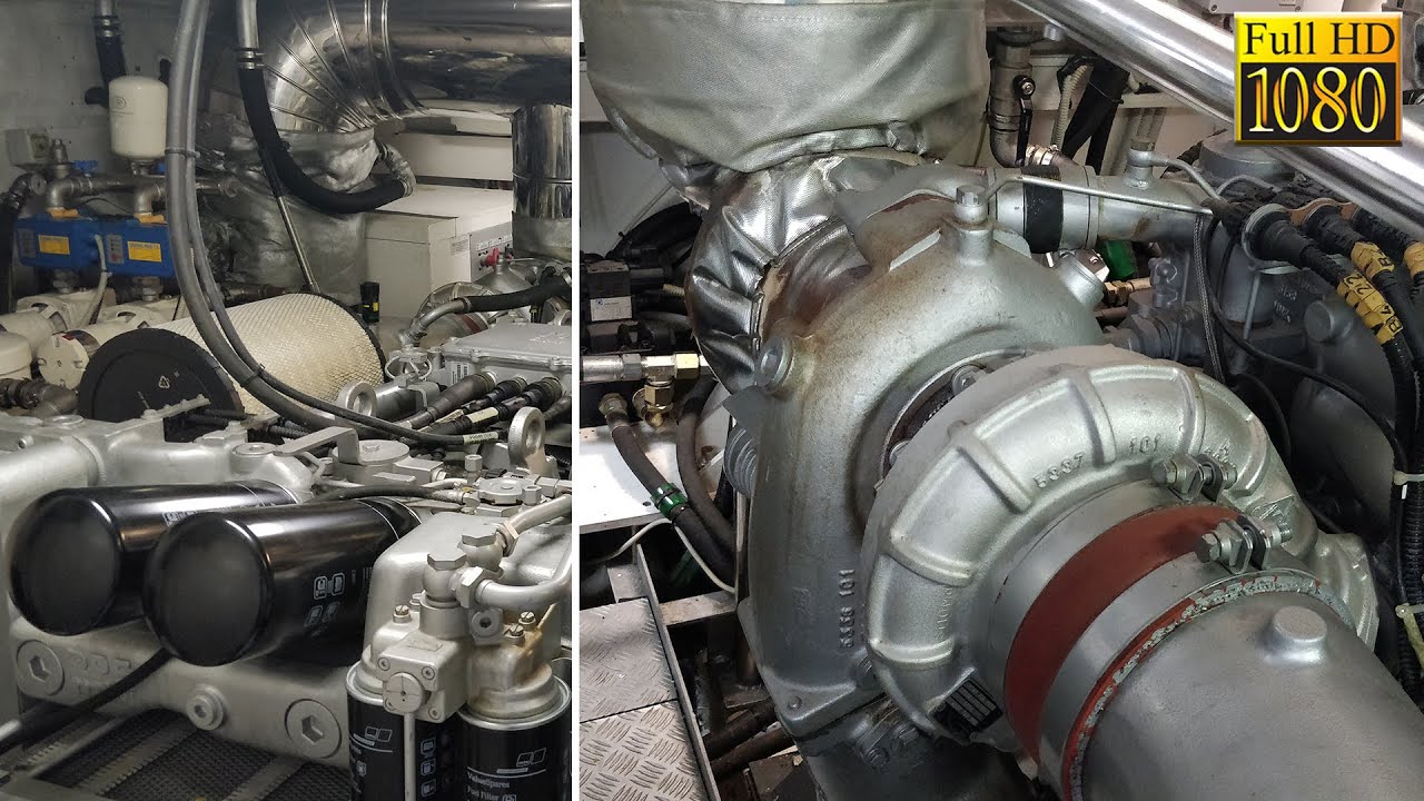 2 X Mtu V12 1600 Hp Turbo Diesel Engines Start And Running On A San Lorenzo Youtube