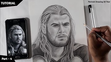 Drawing Thor | Chris Hemsworth Portrait Drawing - Step By Step / Portrait Drawing Of Thor - Part 4