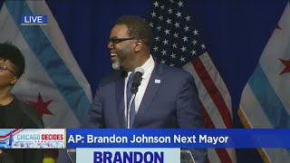 Brandon Johnson declares victory in race for mayor