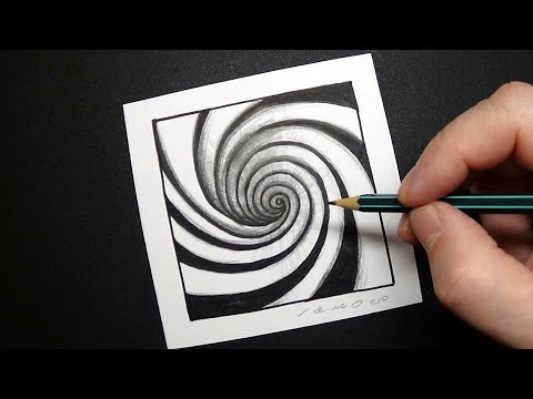 나선형 구멍 그리기-Zentangle에서 영감을 얻은 3D Illusion-By Vamos