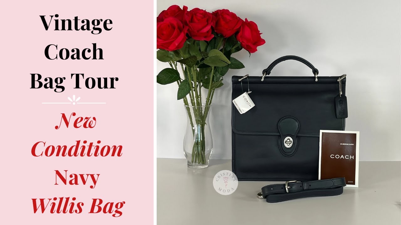 Vintage Coach Bag Tour | New Condition Navy & Nickel Hardware