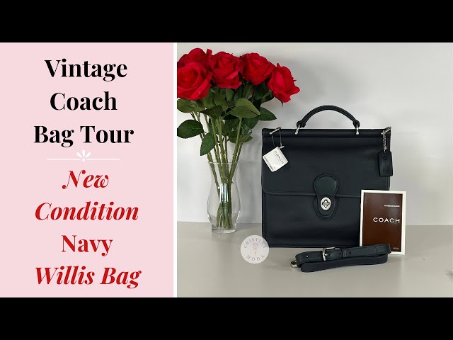 Vintage Coach Bag Tour | New Condition Navy & Nickel Hardware