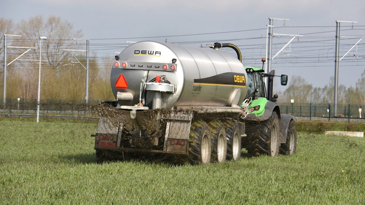 Deutz-Fahr Agrotron 7250ttv & DEWA RVS mesttank 25m³ - Loonw. T'Jampens