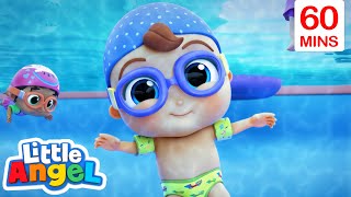 Healthy Habits at the Pool | Little Angel Songs & Nursery Rhymes | Emotions and Feelings