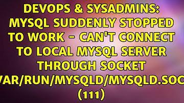 MySQL suddenly stopped to work - Can