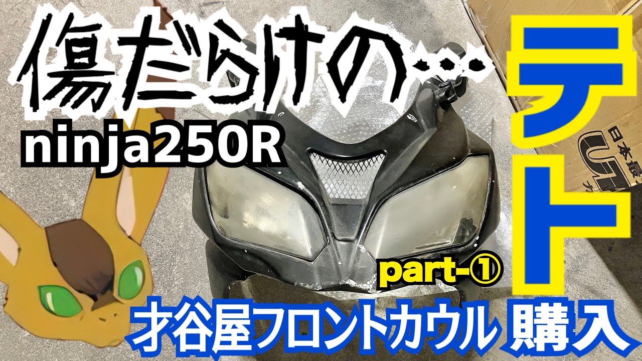 【ninja250R】才谷屋ZX-6R風フロントカウル再生作業 part.1 傷だらけのテト…購入！