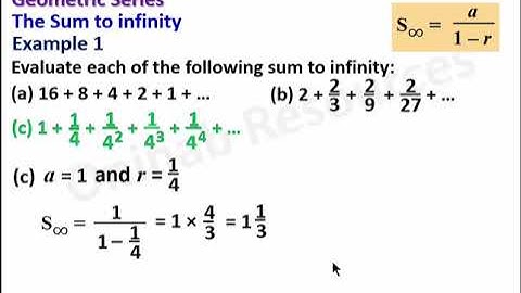Sequences and Series: Lesson 5-Sum to infinity of Converging Geometric Series