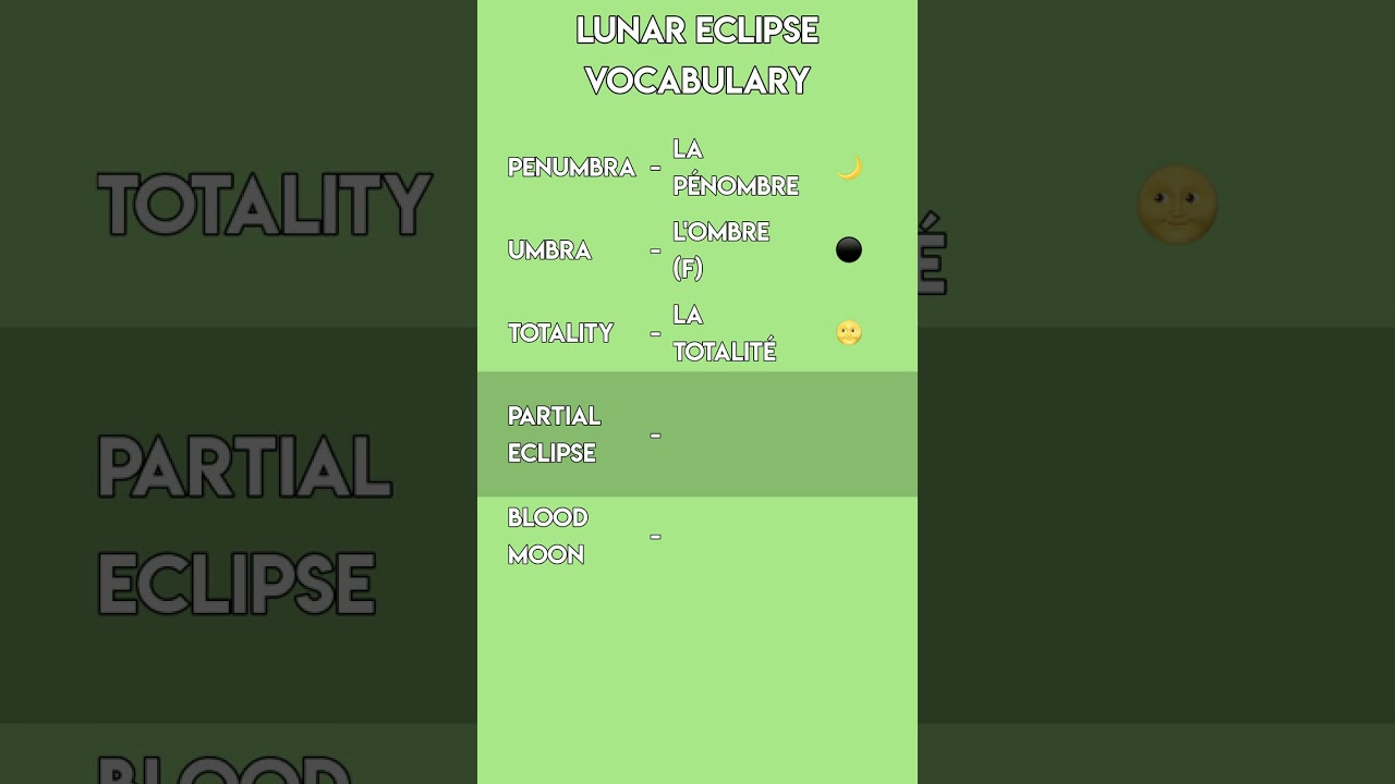 French Astronomy: Lunar Eclipse Phases! 🌕 Learn Celestial Vocabulary
