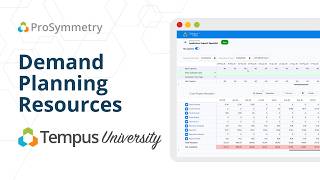 Demand Planning Resources in Tempus Resource