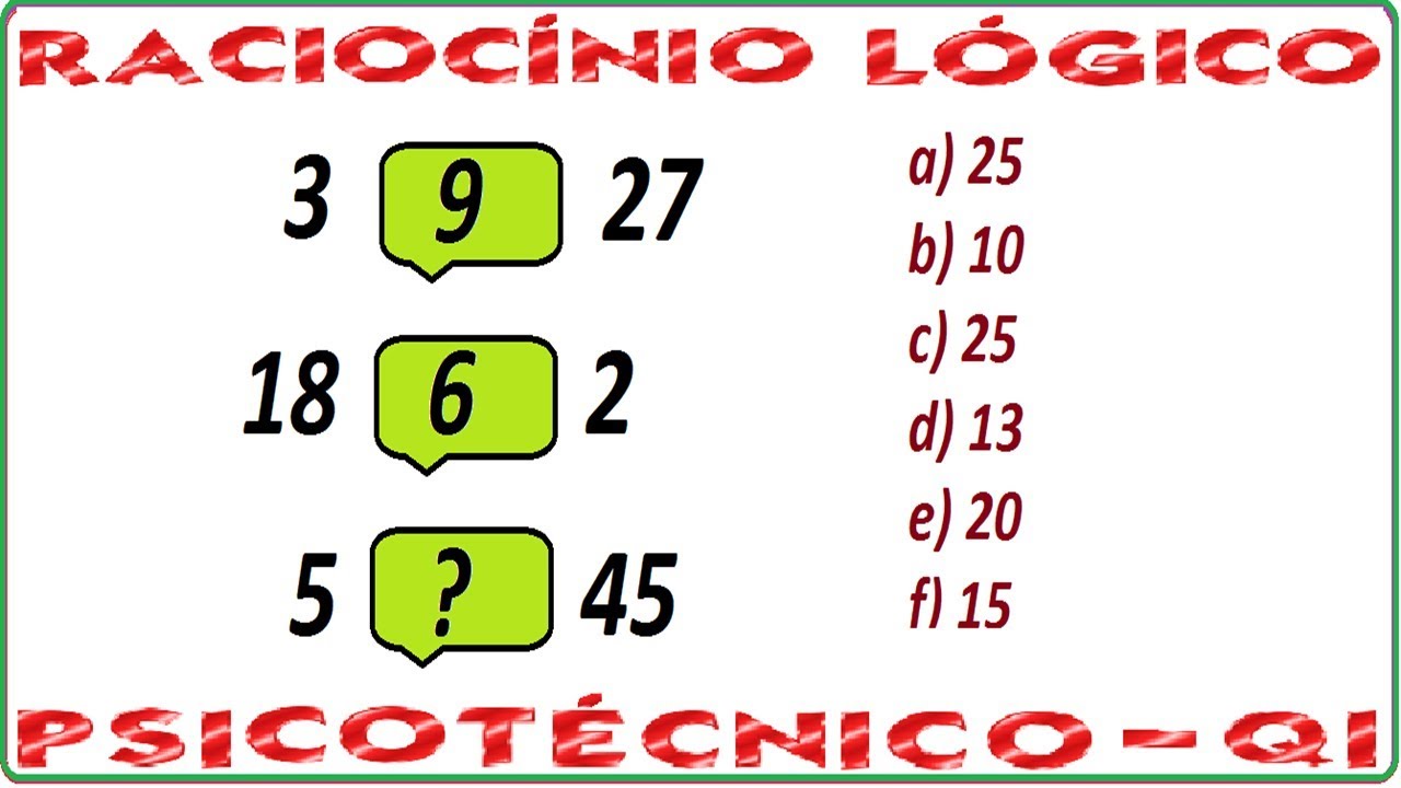 Raciocínio Lógico Sequência Figura Teste psicotécnico QI Quociente