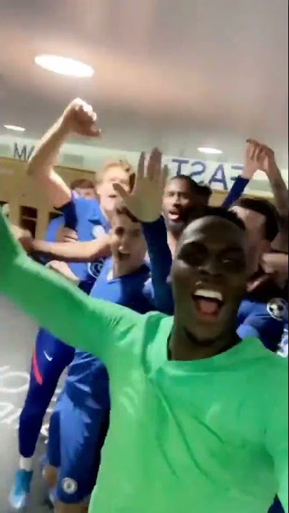 Edouard Mendy celebrates with his Chelsea teammates