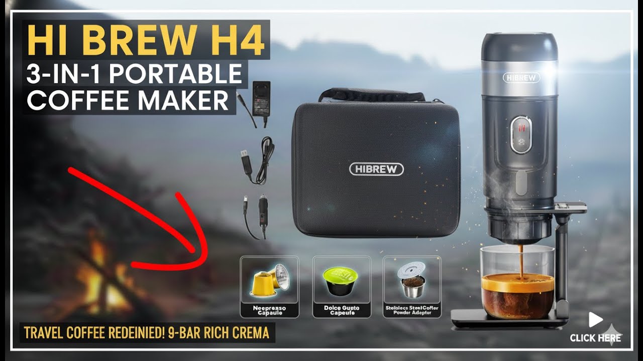video HIBREW H4A 3-in-1 Portable Coffee Maker | Compact, Powerful, and Travel-Ready