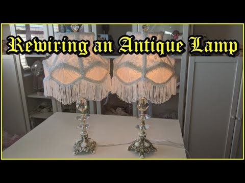 How To Rewire And Replace A Socket On Antique Vintage Lamp Add Harp Finial Diy Easy You Antique Vintage Lamp Add A Harp, How To Rewire A Vintage Lamp