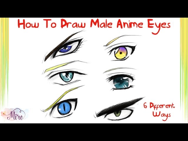 How to Draw Male Anime Eyes in 3 Ways - Slow Motion 