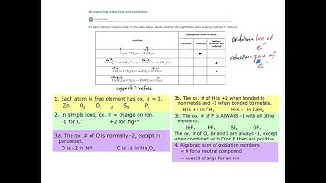 ALEKS - Recognizing reduction and oxidation (Example 2)