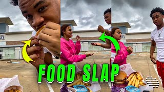 Girl Slaps Food Away During Rock, Paper, Scissors Food Challenge