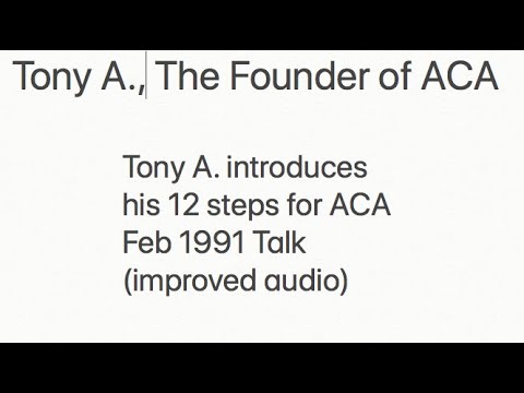 Tony A  Introduces His 12 Steps for Adult Children of Alcoholics (Improved Audio)