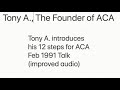 Capture de la vidéo Tony A  Introduces His 12 Steps For Adult Children Of Alcoholics (Improved Audio)