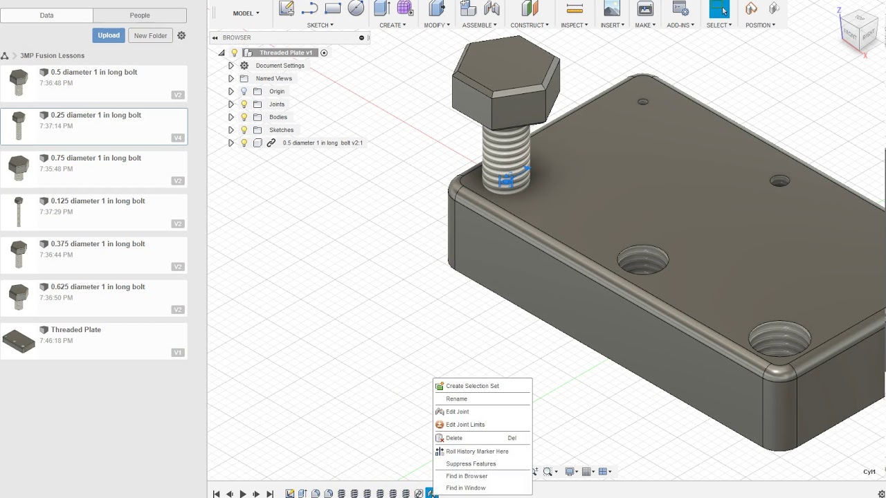 Bolt and Threaded Plate Assembly - YouTube
